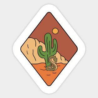 Desert Landscape Doodle Sticker